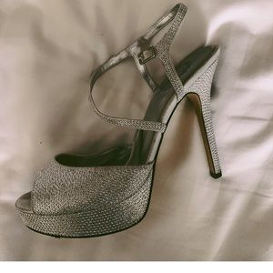 Silver formal heels